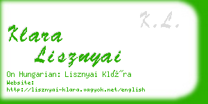 klara lisznyai business card